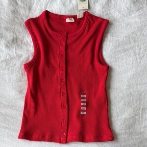 Levi's Bright Red Ribbed Tank Top